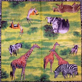 118 Animals Africa: Divers - 3-ply (grün) - Ihr
